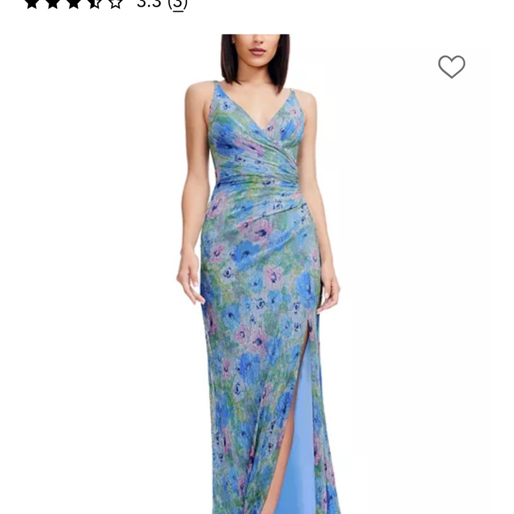 Dress the Population Blue and Green Floral Maxi Dress